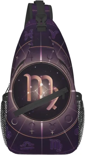 Virgo Chest Bag Shoulder Bag, Twelve Constellations Sling Backpack Casual Travel Bag For Men And Women