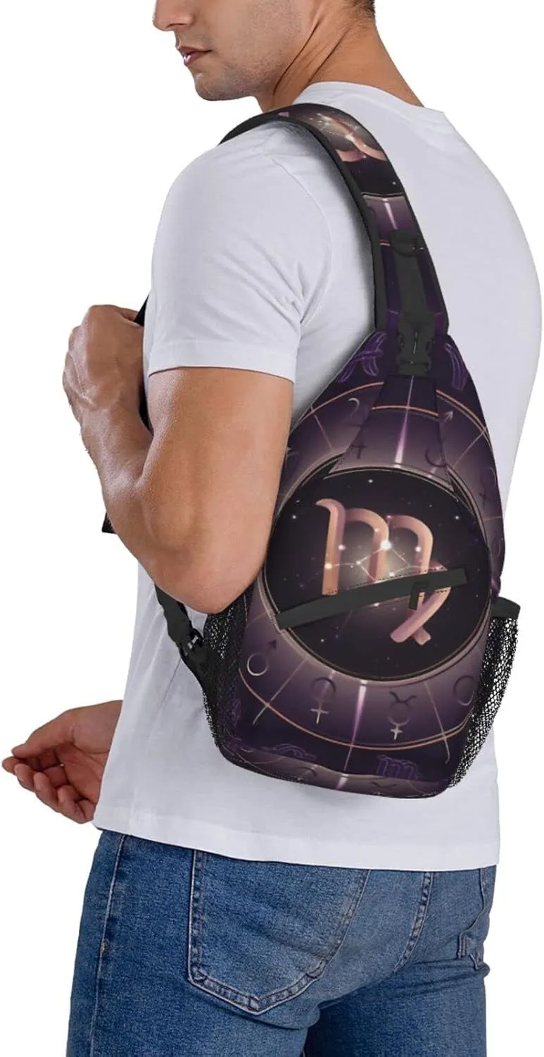 Virgo Chest Bag Shoulder Bag, Twelve Constellations Sling Backpack Casual Travel Bag For Men And Women