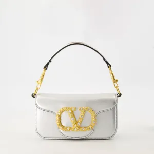 VLogo Leather Shoulder Bag