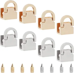 WADORN 8 Sets Metal Bag Suspension Clasp, 2 Colors Purse Side Clip Buckle Handbag Chain Strap Connector Hanger Buckles Shoulder Bag Clutch Lanyard Clasp DIY Leather Bag Making Hardware Accessories