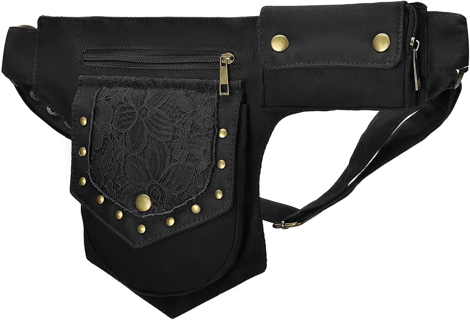 Waist Bag Pouch for Women Vintage Waist pack Hip Bag Fanny Bag Renaissance Faire Festival Chest Pack with Adjustable Belt Strap