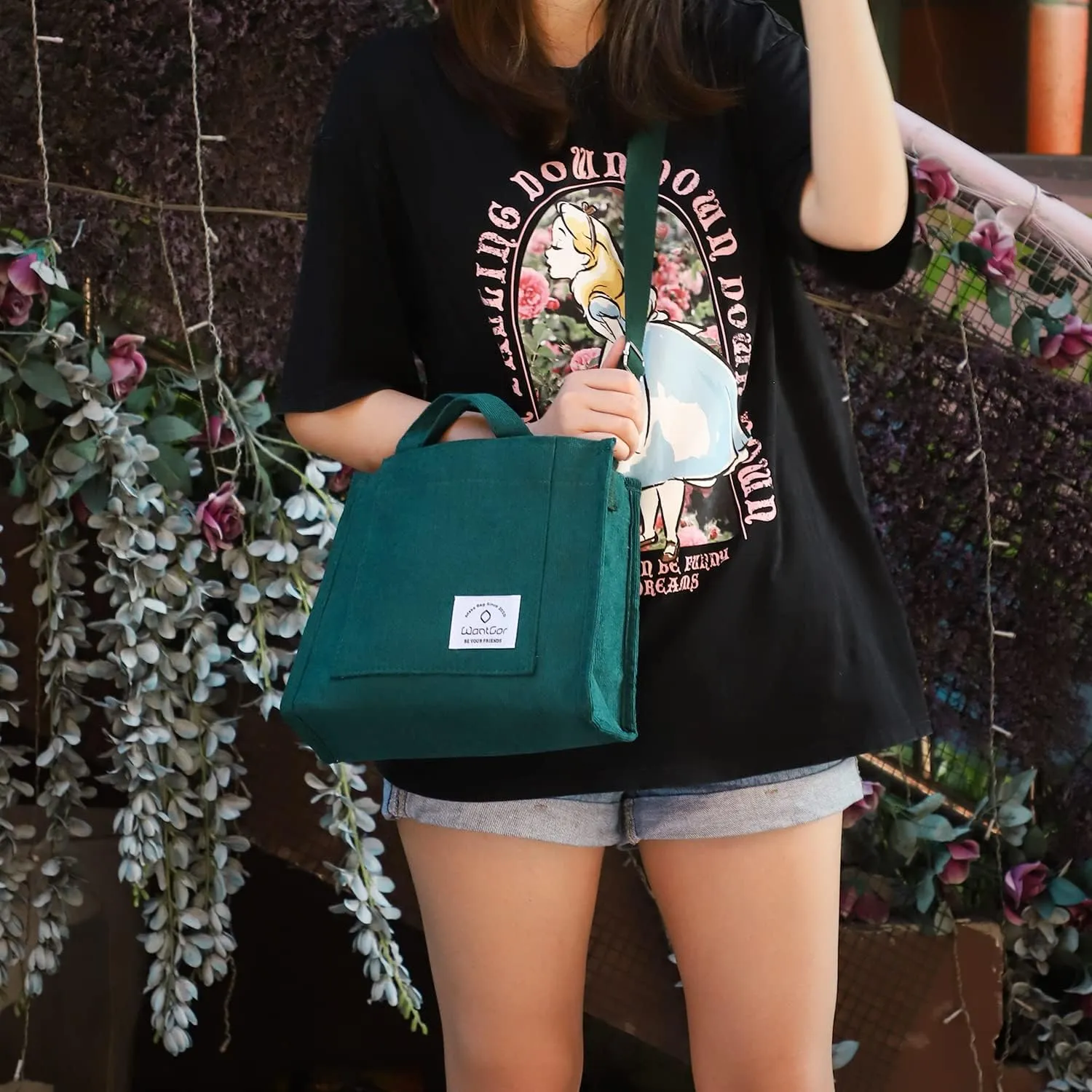 WantGor Tote Bag for Women, Corduroy Crossbody Bags Shoulder Handbag Small Satchel Hobo Bag Purse