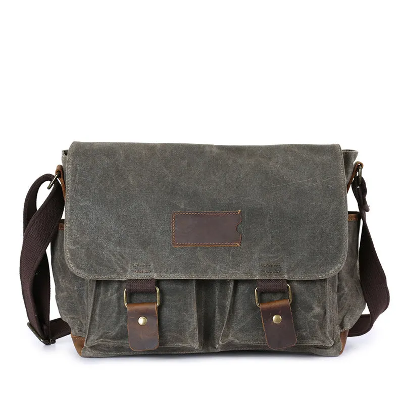 Waterproof Waxed Canvas Messenger Bag for Everyday Style and Durability