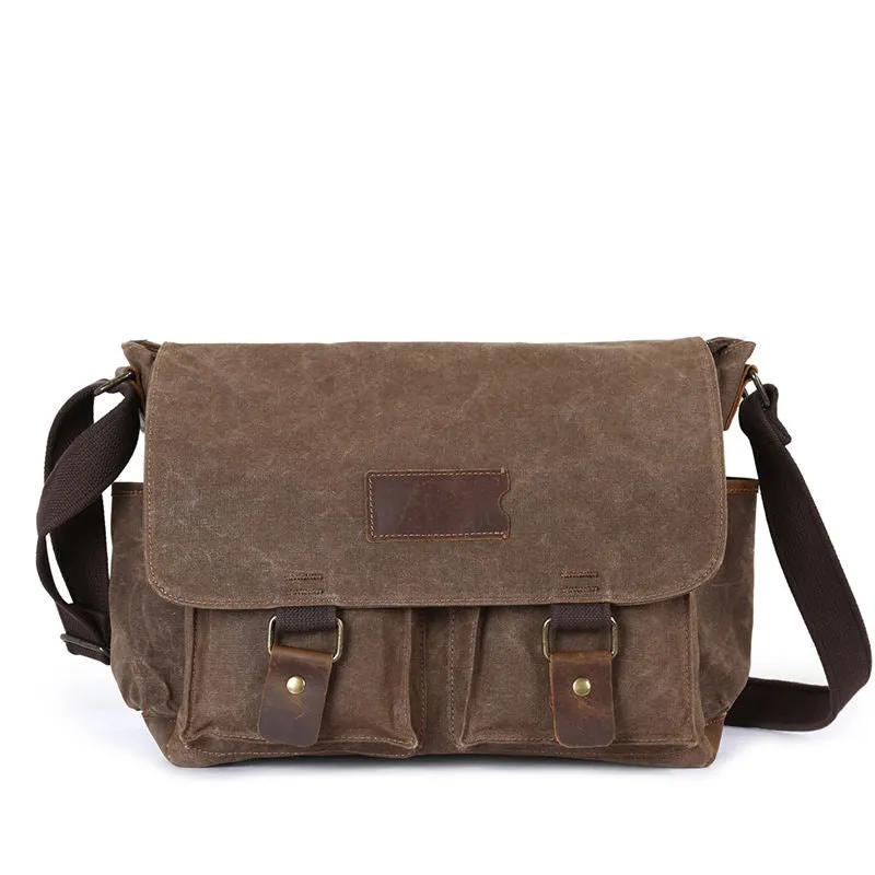 Waterproof Waxed Canvas Messenger Bag for Everyday Style and Durability