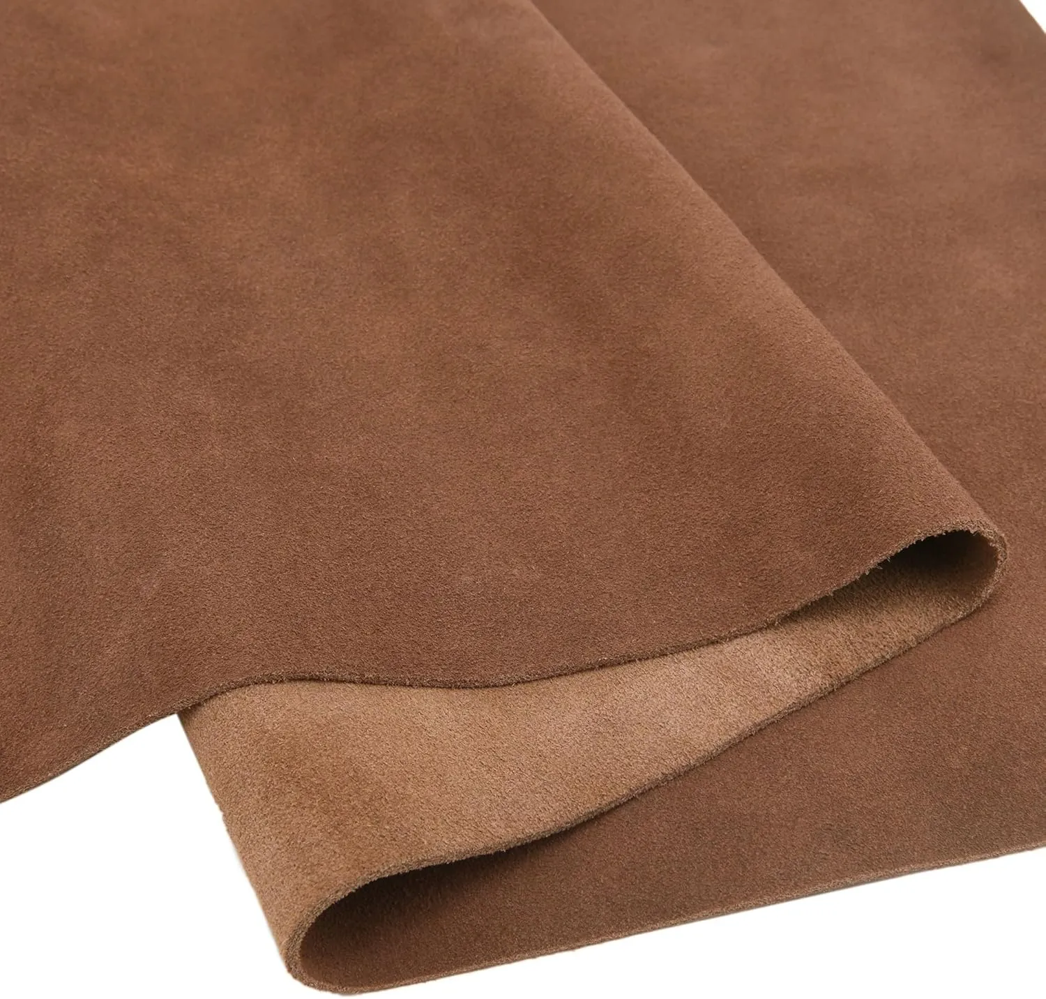 WAYNE'S DOG 3/4 oz Suede Leather Square Cowhide Leather Craft for Moccasins, Leathercraft, Bag Linings, Approns, Saddle Parts (Dark Brown, 12"x12")