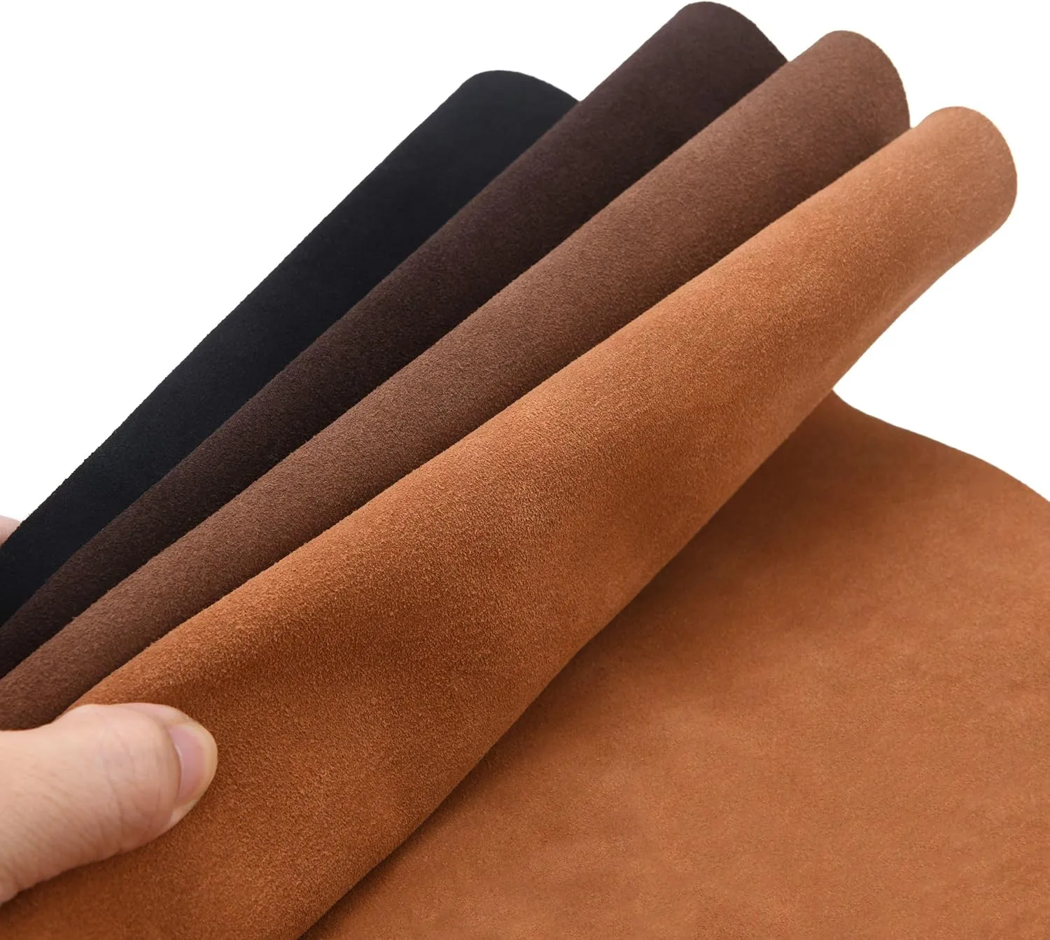WAYNE'S DOG 3/4 oz Suede Leather Square Cowhide Leather Craft for Moccasins, Leathercraft, Bag Linings, Approns, Saddle Parts (Dark Brown, 12"x12")