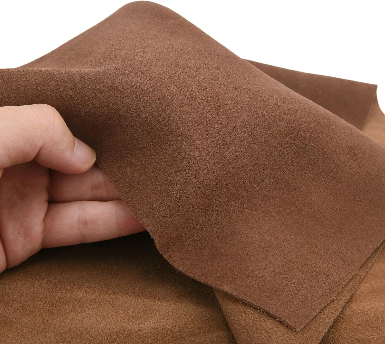 WAYNE'S DOG 3/4 oz Suede Leather Square Cowhide Leather Craft for Moccasins, Leathercraft, Bag Linings, Approns, Saddle Parts (Dark Brown, 12"x12")