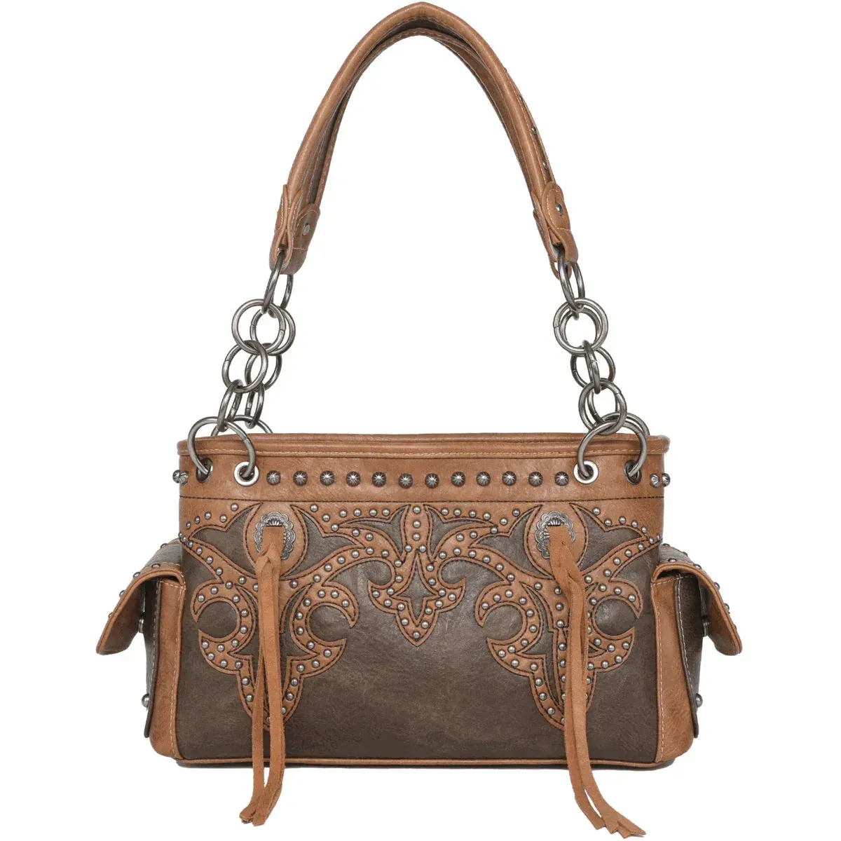 Western Concealed Carry Black/Turquoise Shoulder Bag