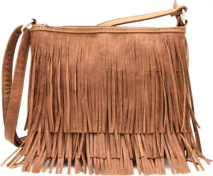 Western Cowgirl Fashion Style Leather Fringe Crossbody Handbags Women Purse Country Everyday Shoulder Bag