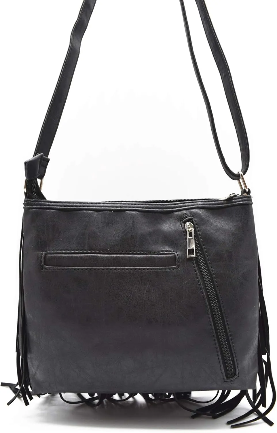 Western Cowgirl Fashion Style Leather Fringe Crossbody Handbags Women Purse Country Everyday Shoulder Bag