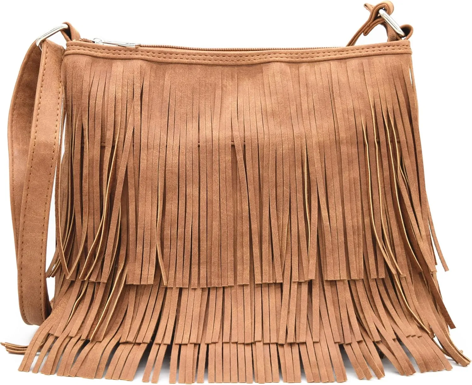 Western Cowgirl Fashion Style Leather Fringe Crossbody Handbags Women Purse Country Everyday Shoulder Bag