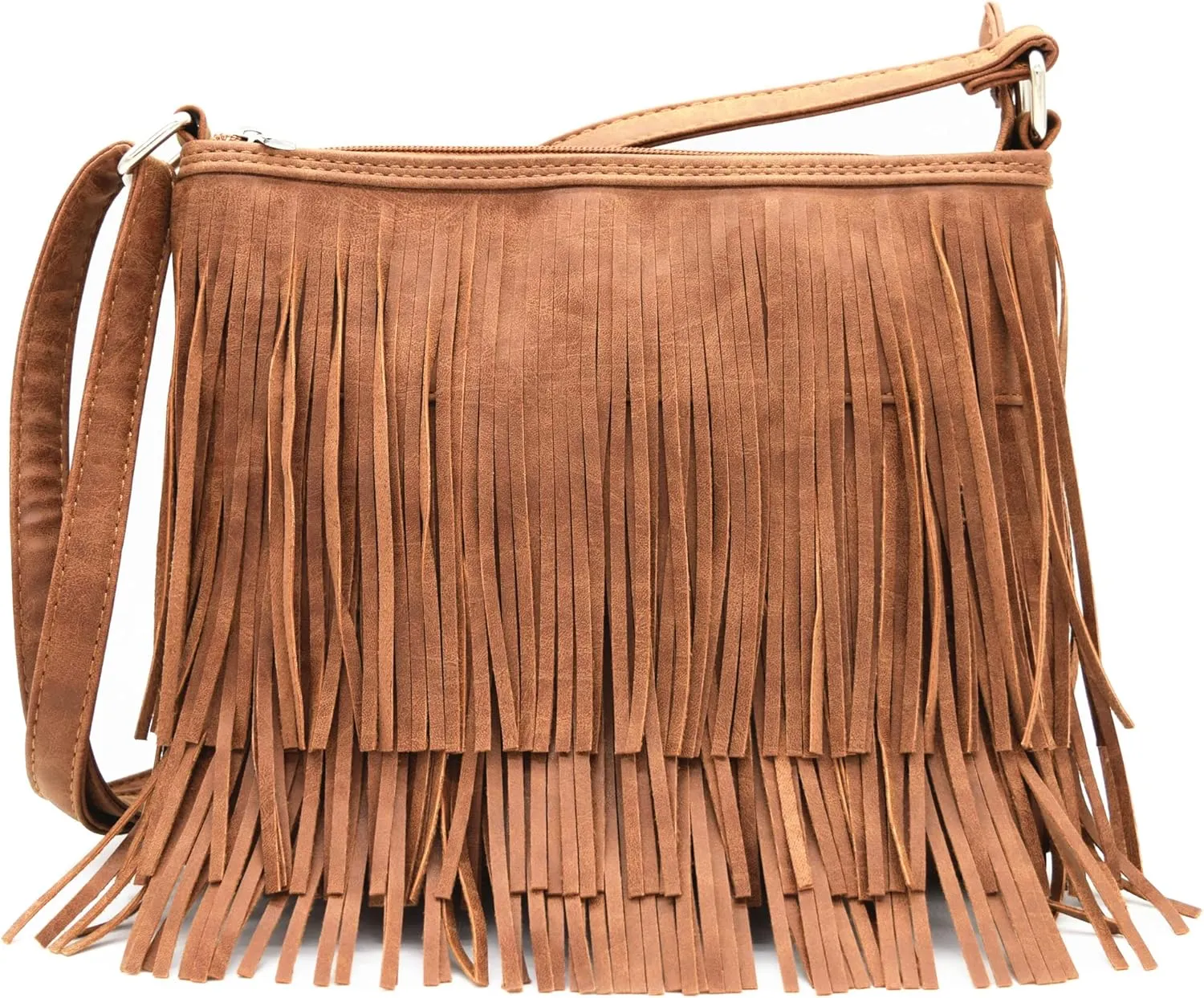 Western Cowgirl Fashion Style Leather Fringe Crossbody Handbags Women Purse Country Everyday Shoulder Bag