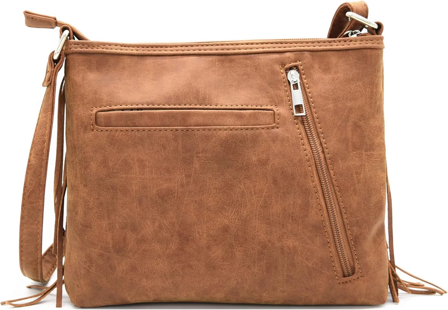 Western Cowgirl Fashion Style Leather Fringe Crossbody Handbags Women Purse Country Everyday Shoulder Bag