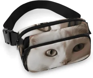 White Cat And Pile of Dollars Waist Bag for for Women Cross Body Bag for Men Lightweight Belt Bag for Travel Sports