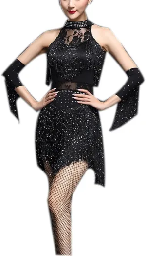 Whitewed Fringe Great Gatsby Tango Dance Theme Woman Dress Outfits for Adults
