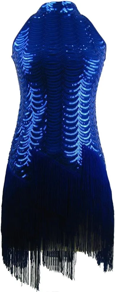 Whitewed Sequin Fringe Great Gatsby Flapper Dresses Halloween in The 1920's