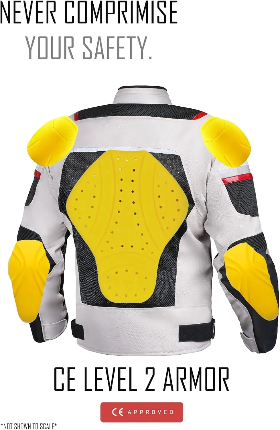 WICKED STOCK Mesh Motorcycle Jacket Men - CE Level 2 Enduro Biker Jacket Motorcycle Armor - Reflective Mens Motorcycle Jacket