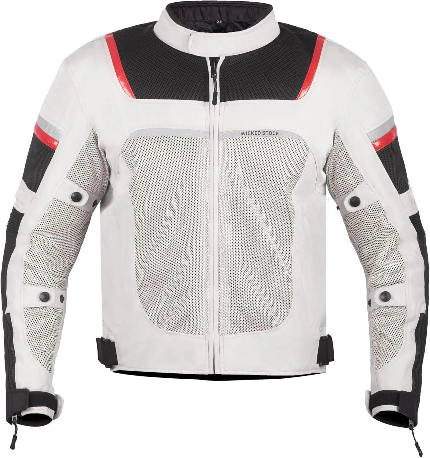 WICKED STOCK Mesh Motorcycle Jacket Men - CE Level 2 Enduro Biker Jacket Motorcycle Armor - Reflective Mens Motorcycle Jacket
