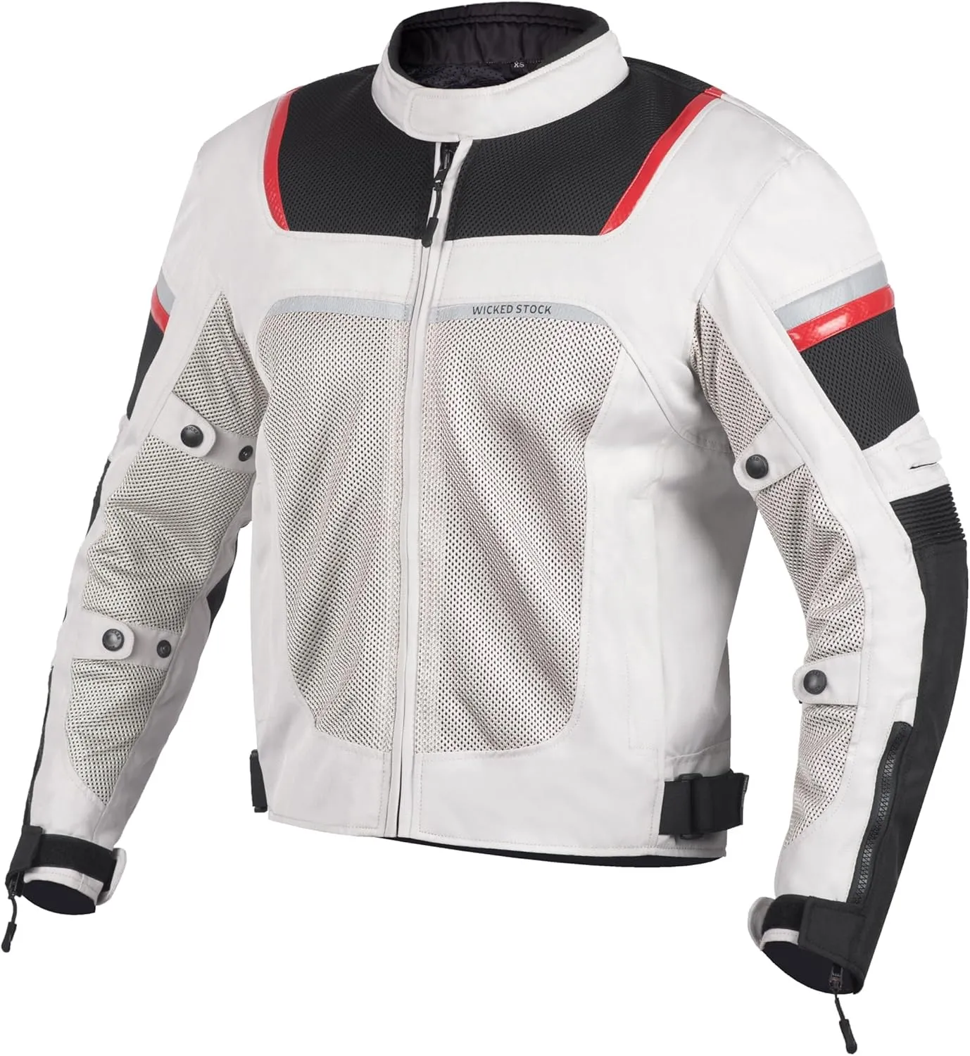 WICKED STOCK Mesh Motorcycle Jacket Men - CE Level 2 Enduro Biker Jacket Motorcycle Armor - Reflective Mens Motorcycle Jacket
