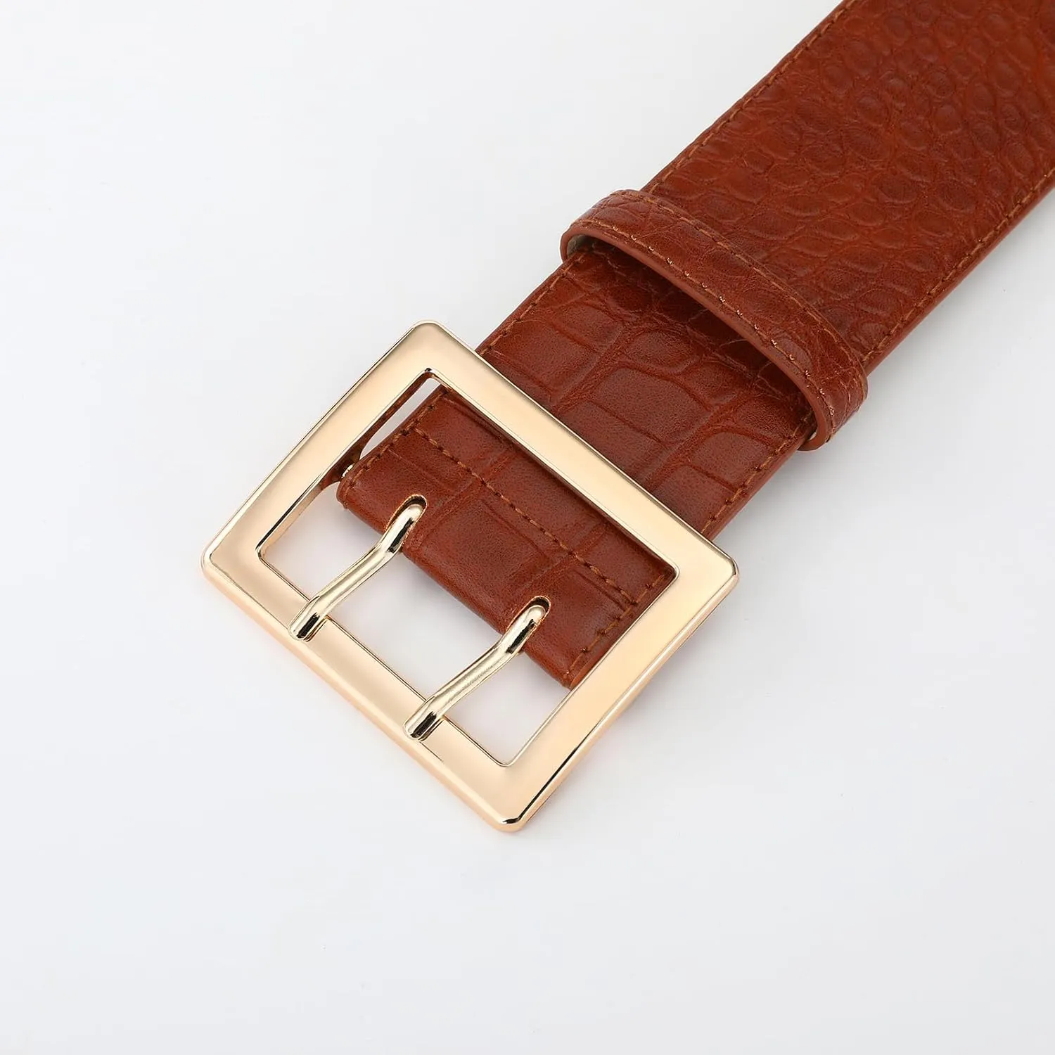 Wide Belts for Women Leather Wide Belts Fashion Thick Black Belt With Gold Buckle Belt for Dresses
