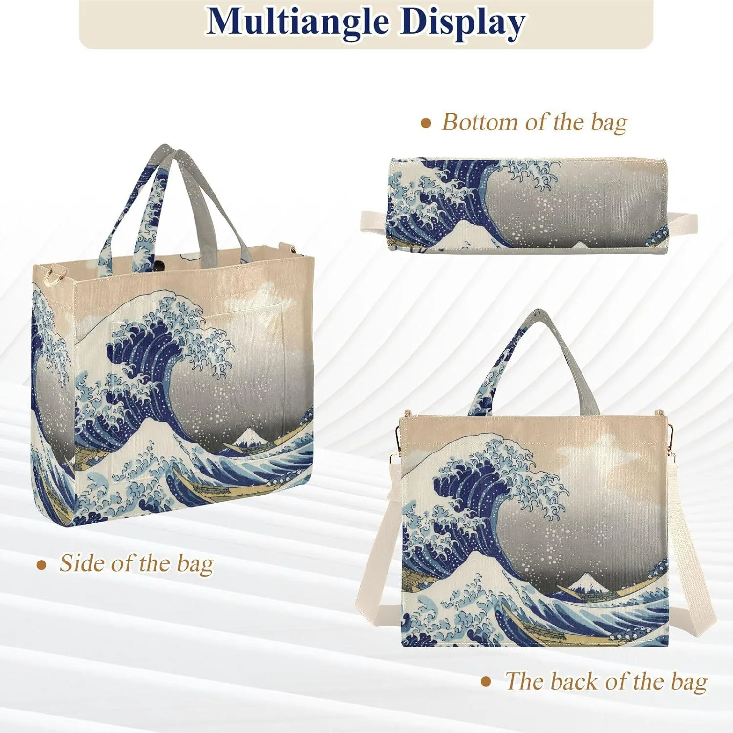 WIHVE Tote Bag for Women Corduroy Handbag Fashion Crossbody Bag