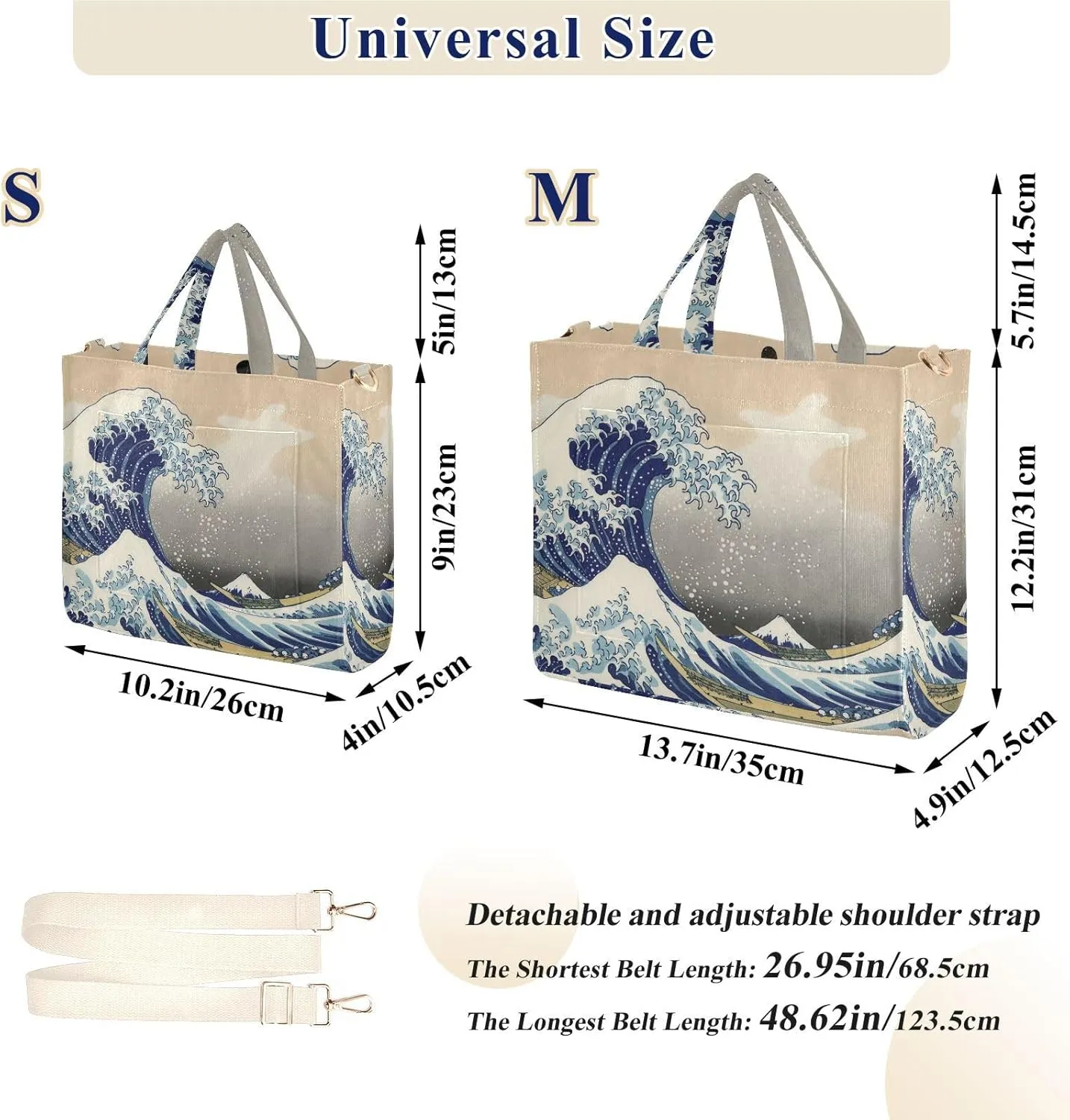 WIHVE Tote Bag for Women Corduroy Handbag Fashion Crossbody Bag