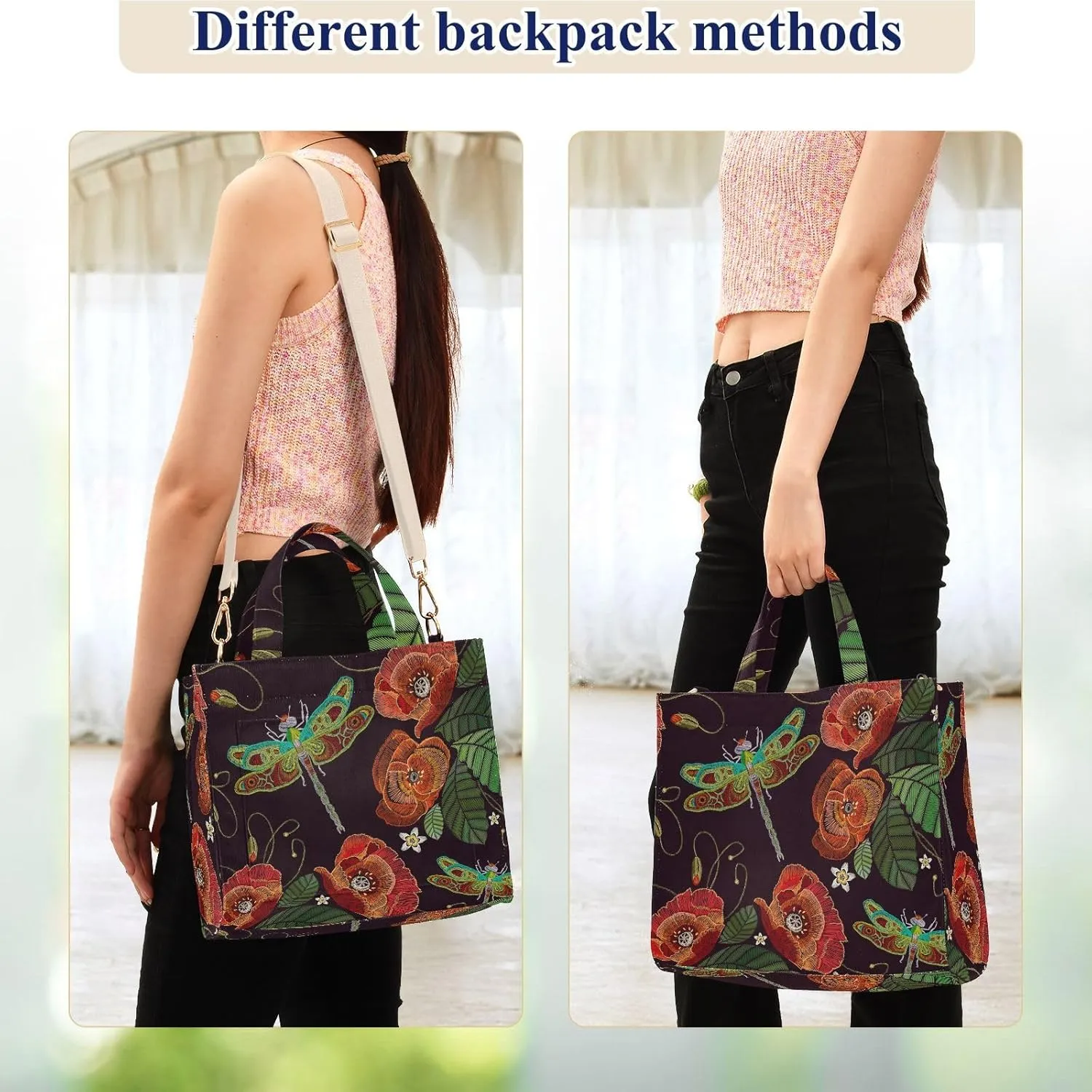 WIHVE Tote Bag for Women Corduroy Handbag Fashion Crossbody Bag