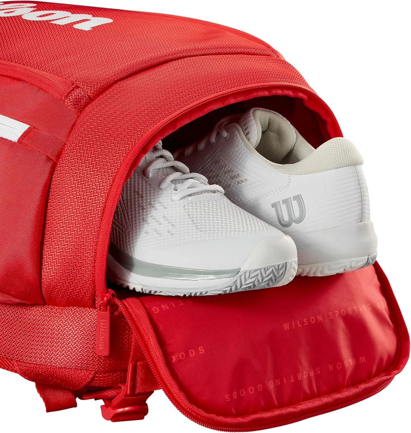 WILSON 2025 Super Tour Red Tennis Racket Bags - Red/White