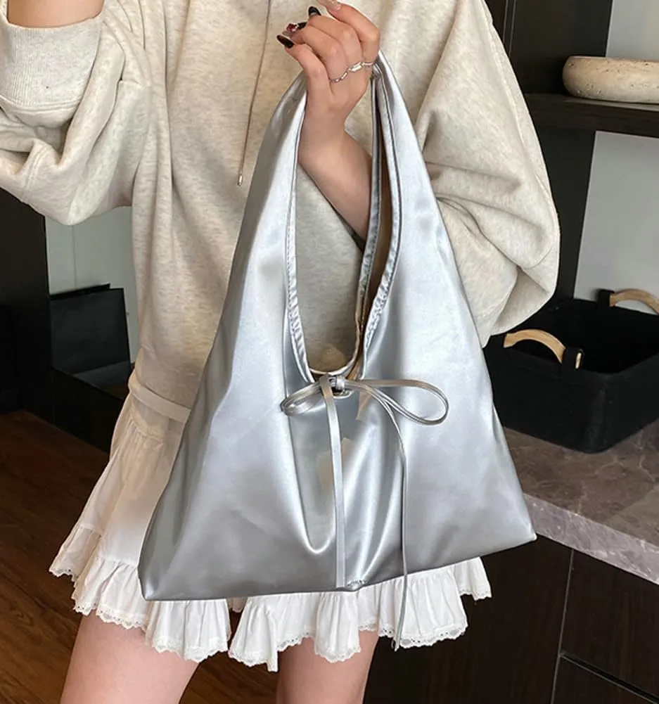 Women Bow-Tie Purse Underarm Hobo Bags for Women Slouchy Tote Bag Trending Overnight Tote Handbags Shoulder Bag 2025 Casual