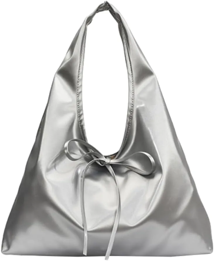Women Bow-Tie Purse Underarm Hobo Bags for Women Slouchy Tote Bag Trending Overnight Tote Handbags Shoulder Bag 2025 Casual