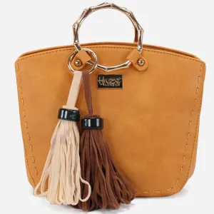 Women “CORELLA” Two Tassel Zipper Closure Shoulder Bag