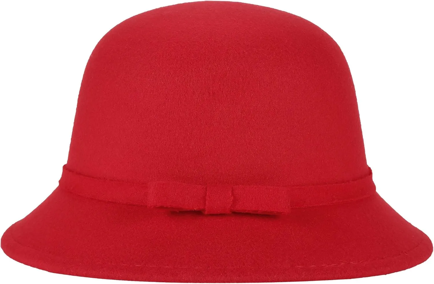 Women Felt Hat, Bucket Hat, Adjustable Vintage Bowler Suede Wool Hat with Bowknot