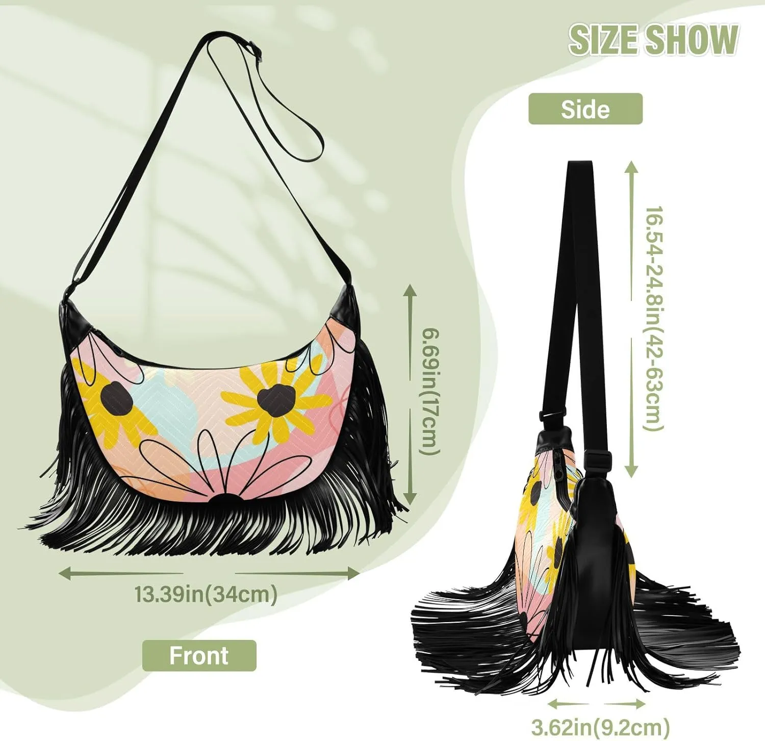 Women Fringe Tassel Cross Body Bag Leisure Shoulder Bag