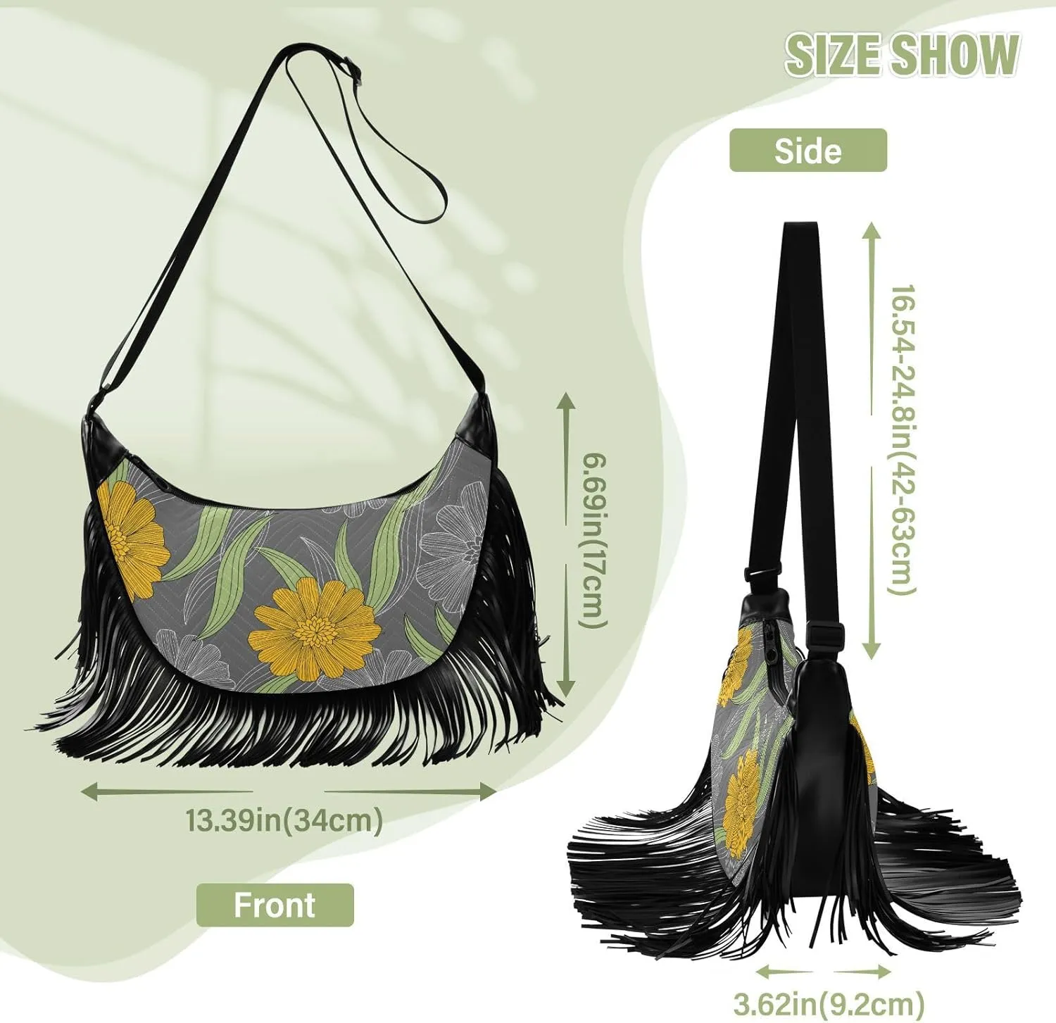 Women Fringe Tassel Cross Body Bag Leisure Shoulder Bag