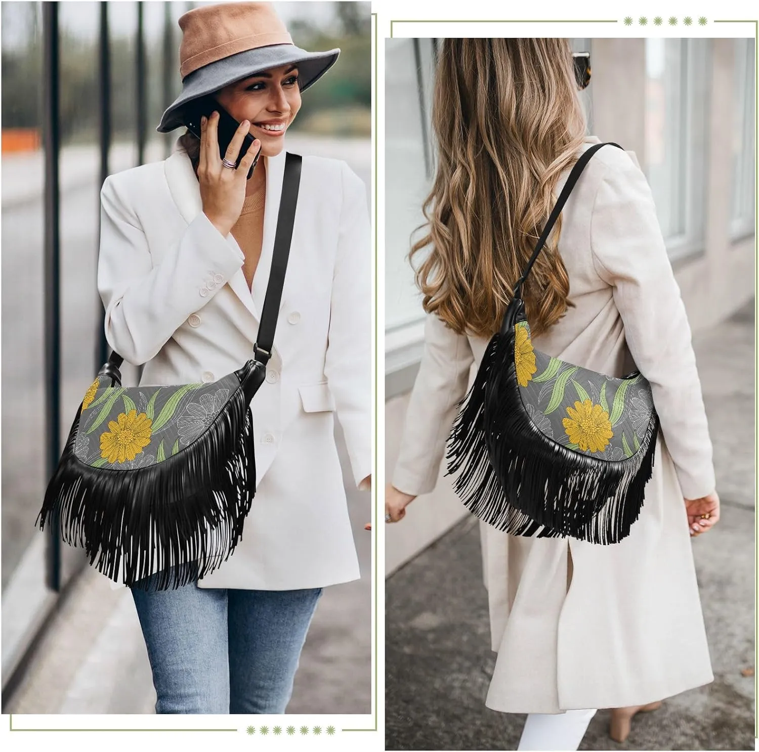 Women Fringe Tassel Cross Body Bag Leisure Shoulder Bag