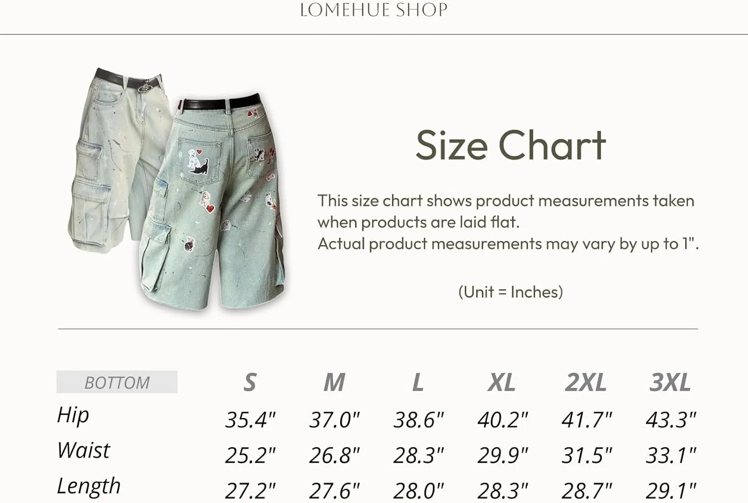 Women Graphic Cargo Baggy Jorts Y2K Cute Dog Cat Print Wide Leg Fringe Jean Shorts with 8 Pockets Summer Streetwear