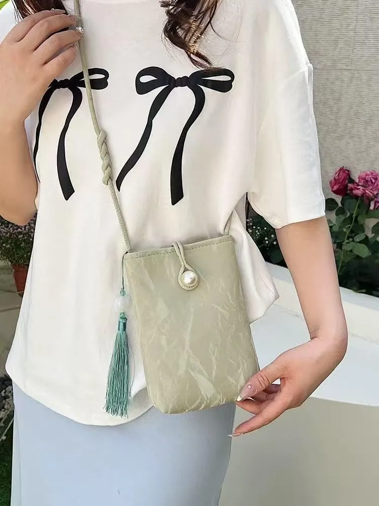 Women Mini Crossbody Bags Small Shoulder Bags CellPhone Purse Tassels Wallet Purse for Women