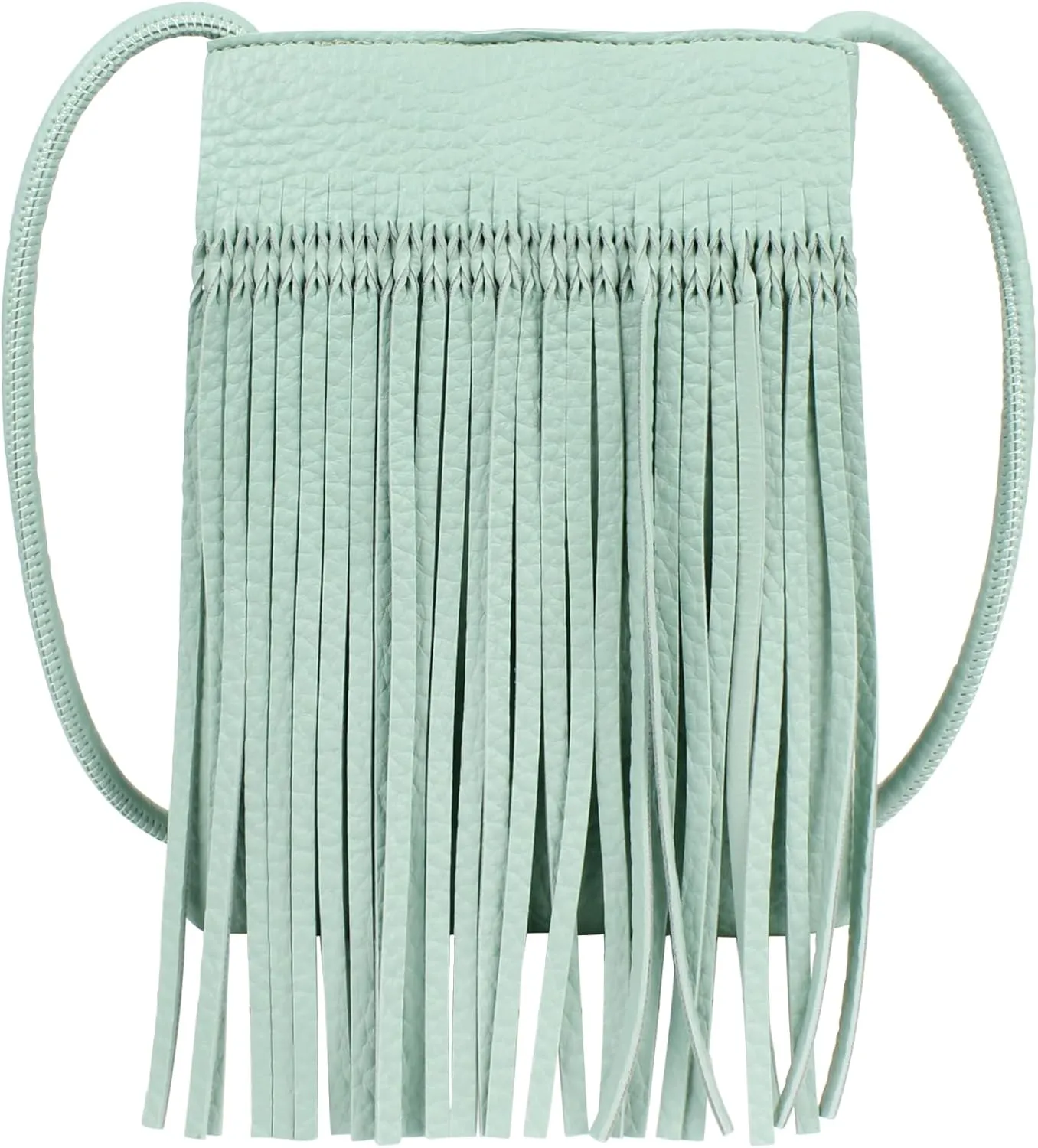 Women Mini Fringe Tassel PU Leather Crossbody Bag Hobo Bag Cell Phone Coin Purse Wallet