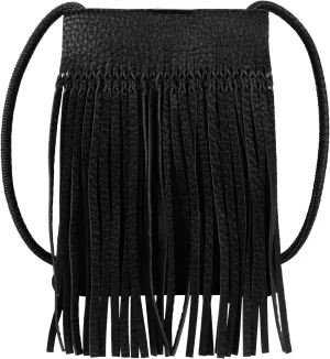 Women Mini Fringe Tassel PU Leather Crossbody Bag Hobo Bag Cell Phone Coin Purse Wallet