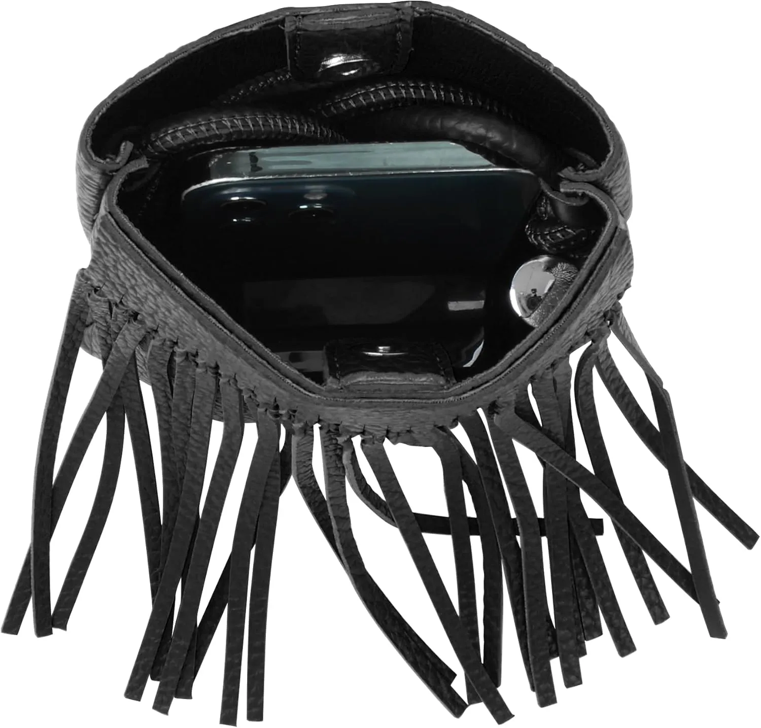 Women Mini Fringe Tassel PU Leather Crossbody Bag Hobo Bag Cell Phone Coin Purse Wallet