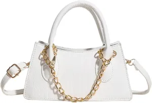 Women PU Leather Handbag Purse Tote Satchel Shoulder Bag Top Handle Bag Clutch Bag with Adjustable Strap, One Color, One Size