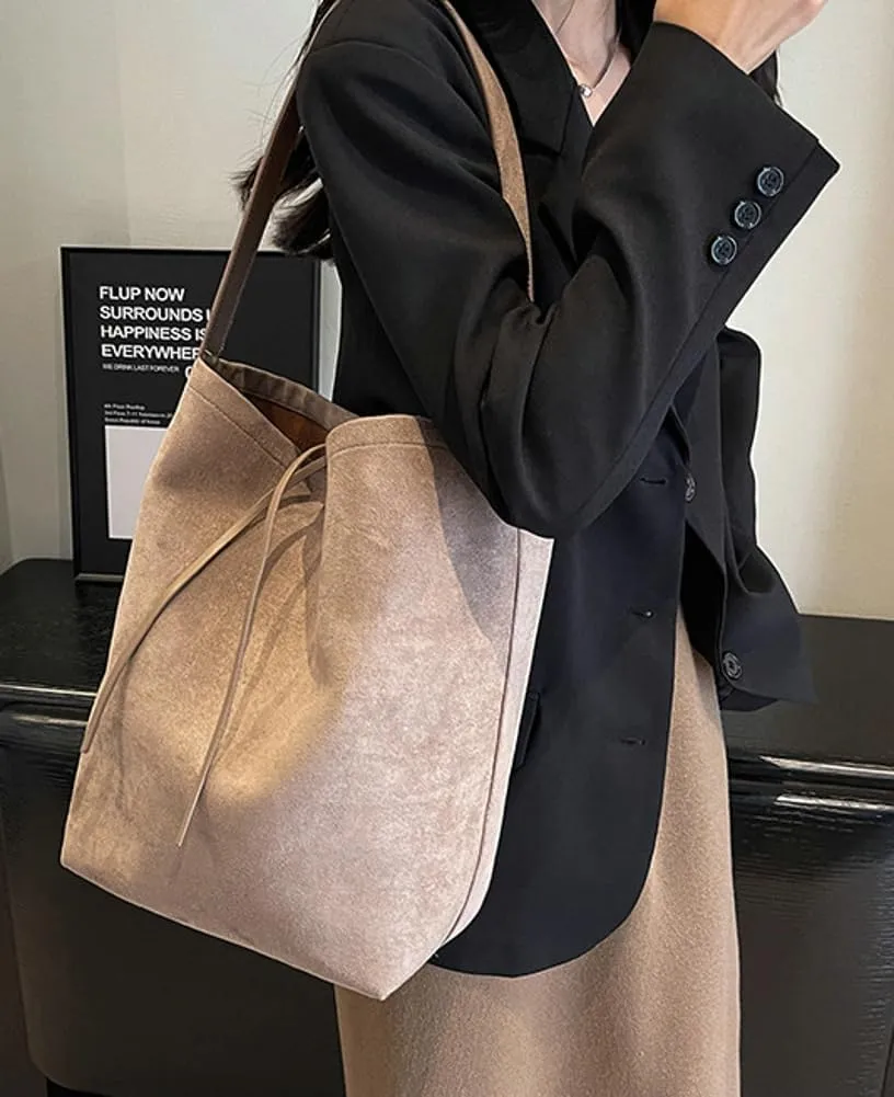 Women 's Tote Bag Suede Bucket Bag Handbag Bag Vegan Leather Shoulder Bag Retro Purse Work Travel 2024