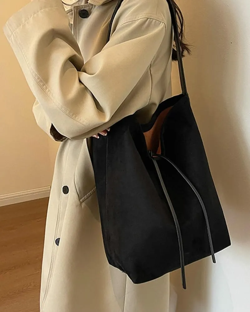 Women 's Tote Bag Suede Bucket Bag Handbag Bag Vegan Leather Shoulder Bag Retro Purse Work Travel 2024
