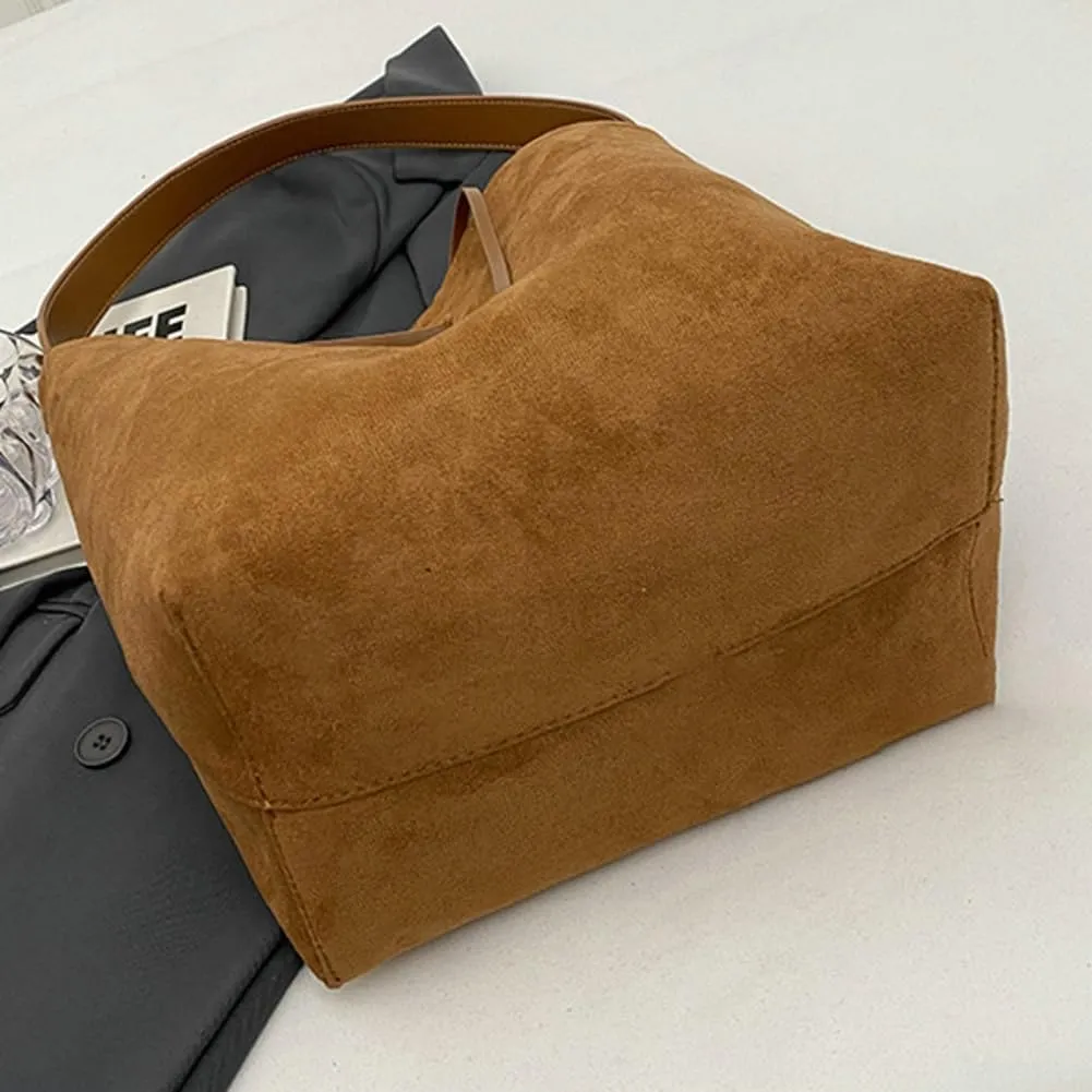 Women 's Tote Bag Suede Bucket Bag Handbag Bag Vegan Leather Shoulder Bag Retro Purse Work Travel 2024