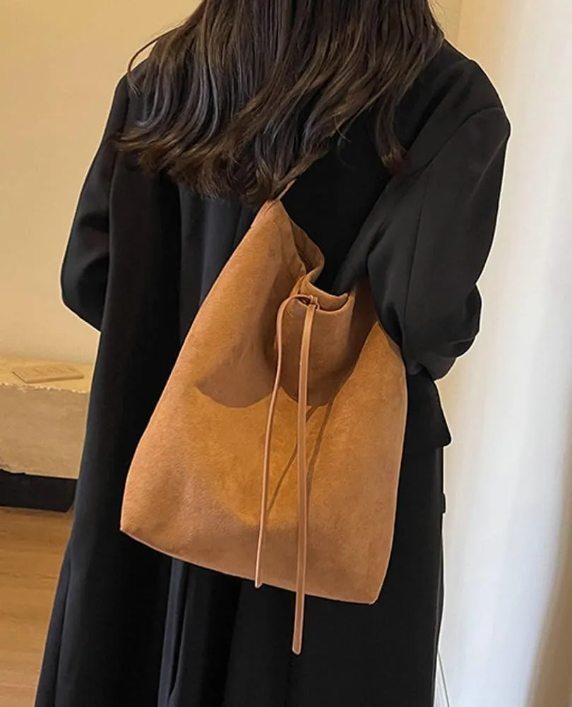 Women 's Tote Bag Suede Bucket Bag Handbag Bag Vegan Leather Shoulder Bag Retro Purse Work Travel 2024