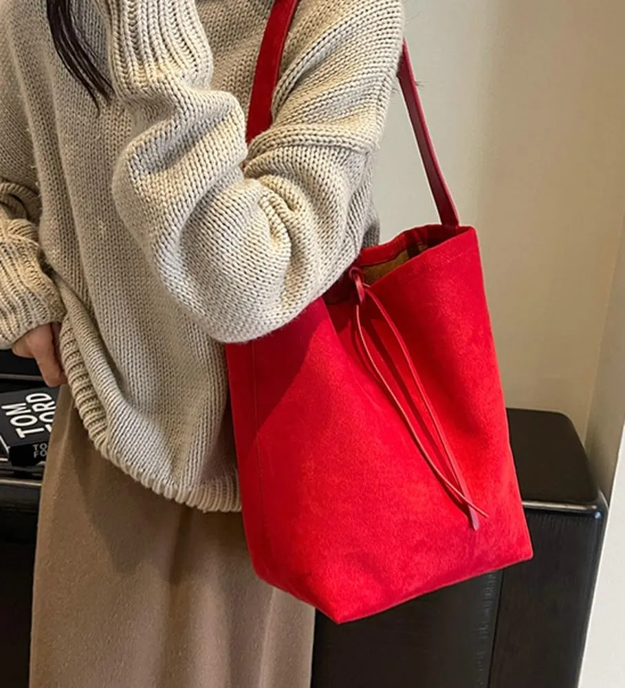 Women 's Tote Bag Suede Bucket Bag Handbag Bag Vegan Leather Shoulder Bag Retro Purse Work Travel 2024