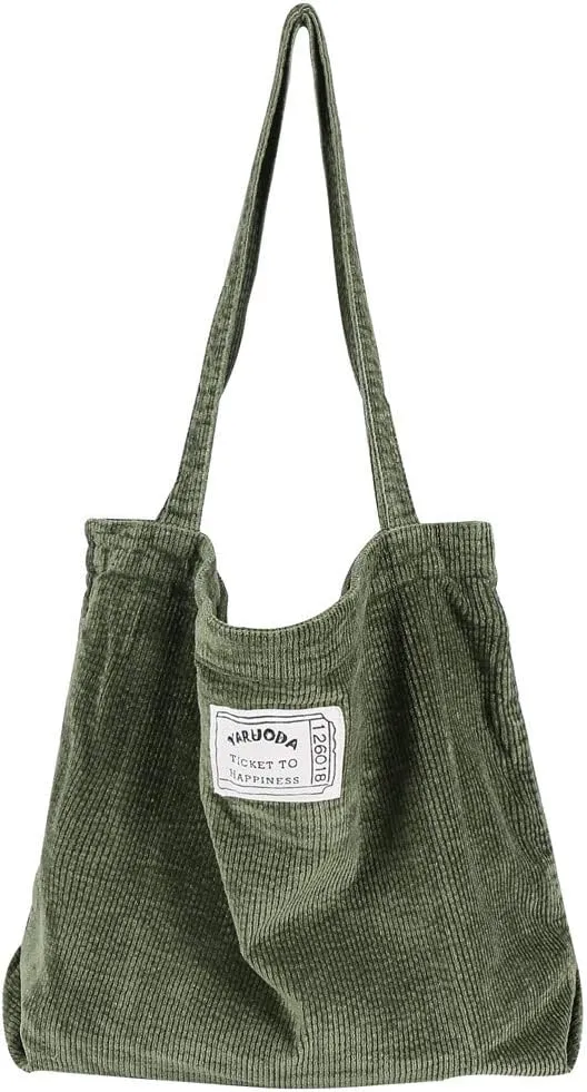 Women Shoulder Handbags Casual Hobo Bags Corduroy Shopper Tote Bag