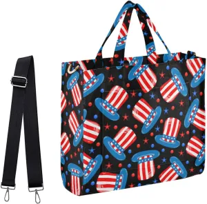 Womens American Presidential Hats Stars Satchel Tote Crossbody Bag for Weekender Travel Beach Gym
