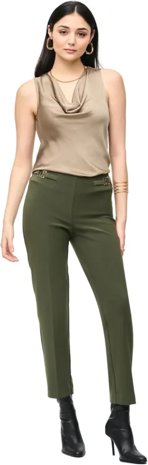 Women's Bonded Silk Straight-Leg Pants