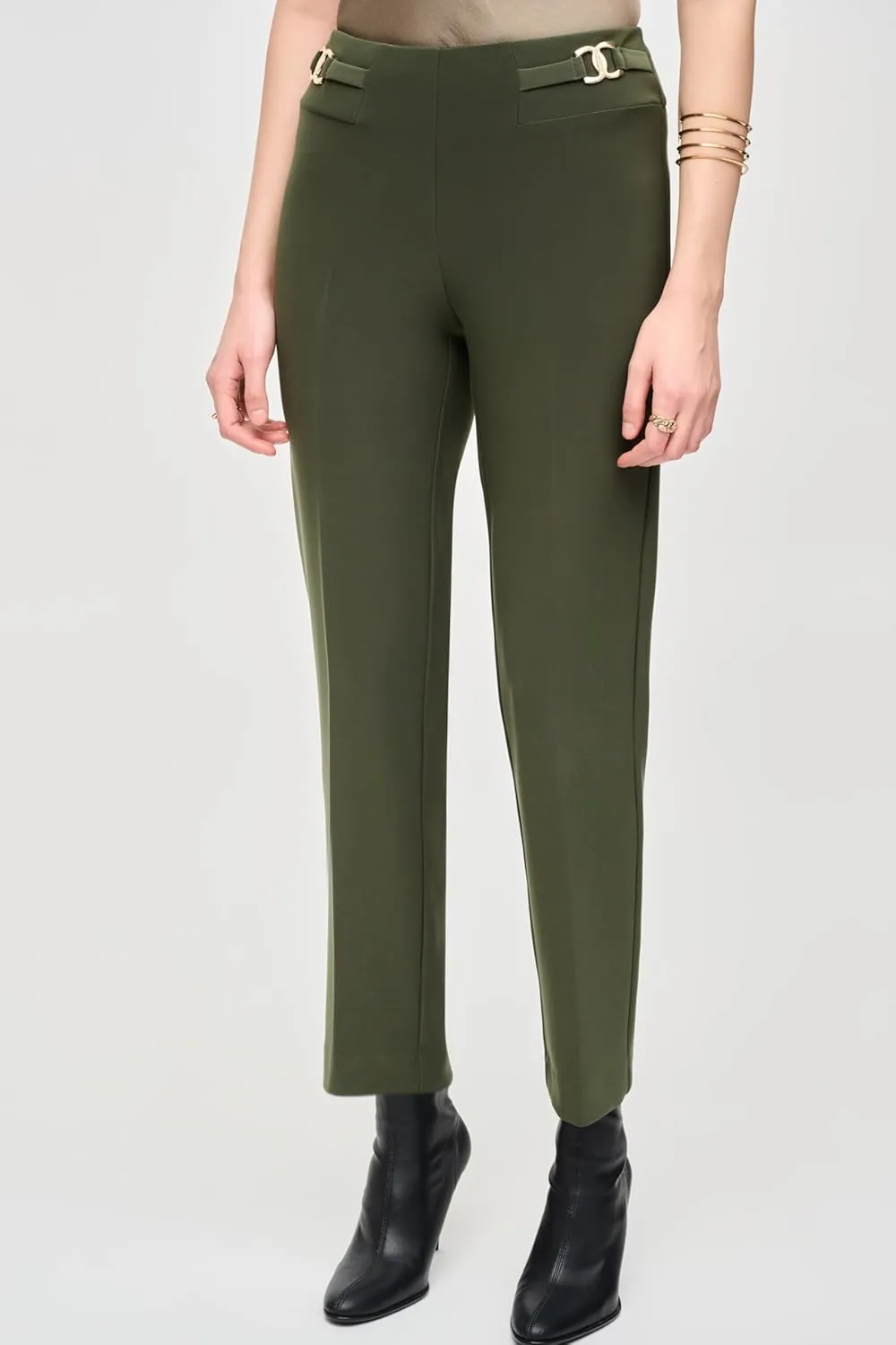 Women's Bonded Silk Straight-Leg Pants
